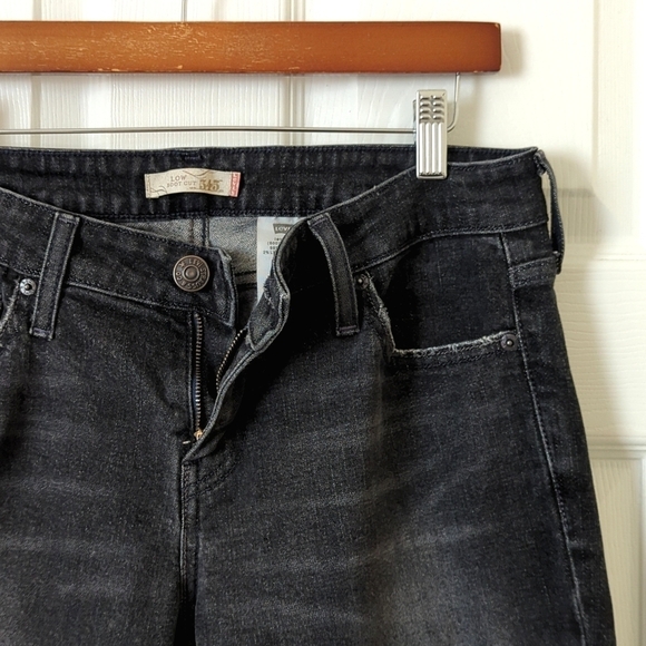 Levi's Y2K 545 Classic Low Rise Slim Fit Ankle Boot Cut Jeans Faded Black 8 - Picture 7 of 15